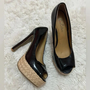 Love Culture black Heeled peep toe size 6